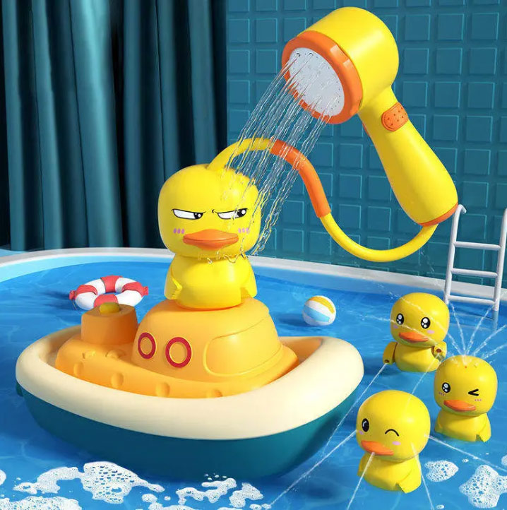 Plovouc interaktivn koupac hraky pro dti -  sprcha ve tvaru kachny s rozpraovaem vody